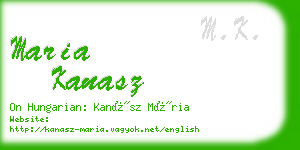 maria kanasz business card